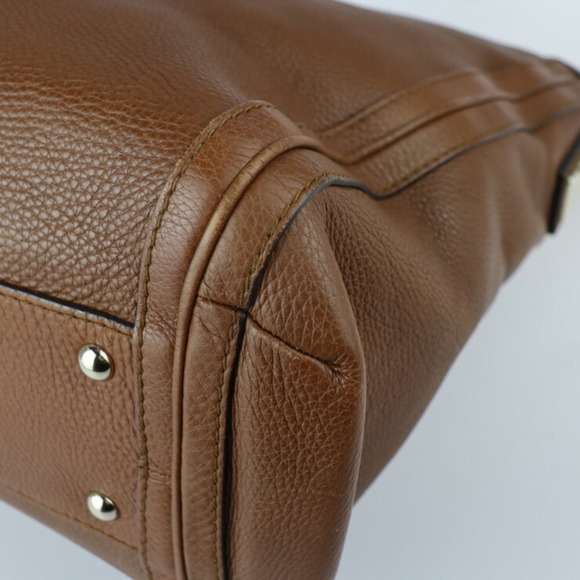 GUCCI Brown Leather Bamboo Shoulder Bag - Picture 5 of 10